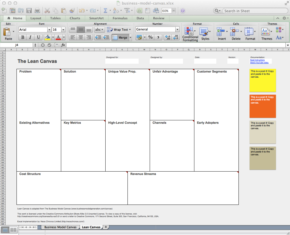 Business Model Canvas And Lean Canvas Templates. | Neos Chonos Intended For Business Canvas Word Template
