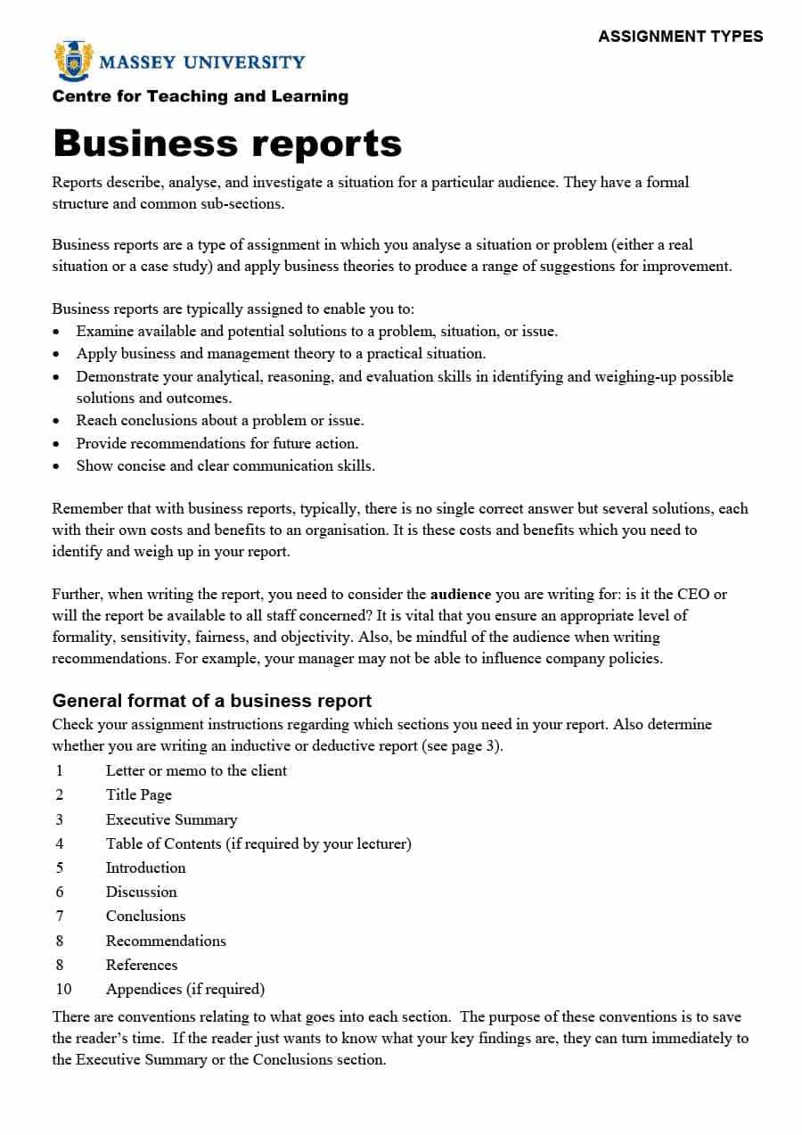 Business Report Sample – Calep.midnightpig.co Inside Assignment Report Template