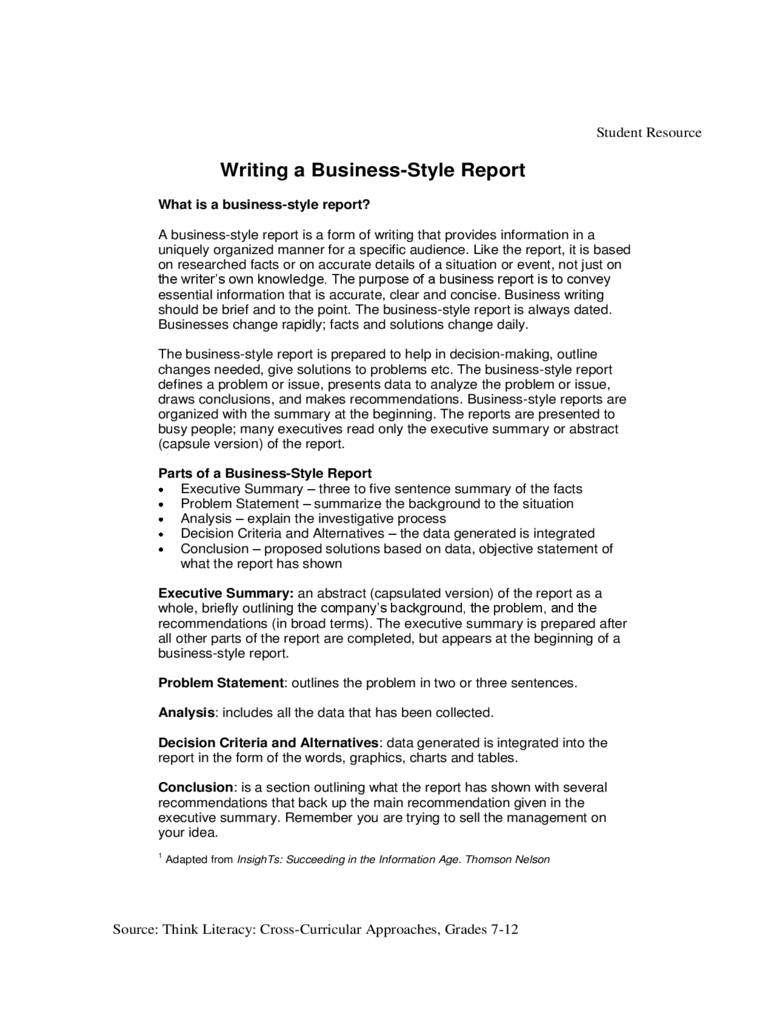 Business Report Template – 7 Free Templates In Pdf, Word With Regard To Section 7 Report Template