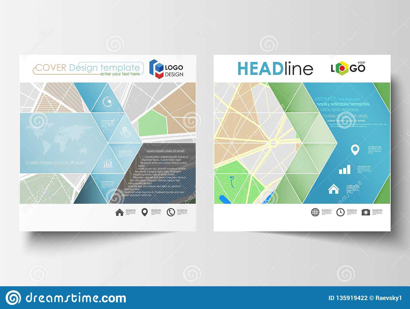 Business Templates For Square Brochure, Magazine, Flyer Pertaining To Blank City Map Template