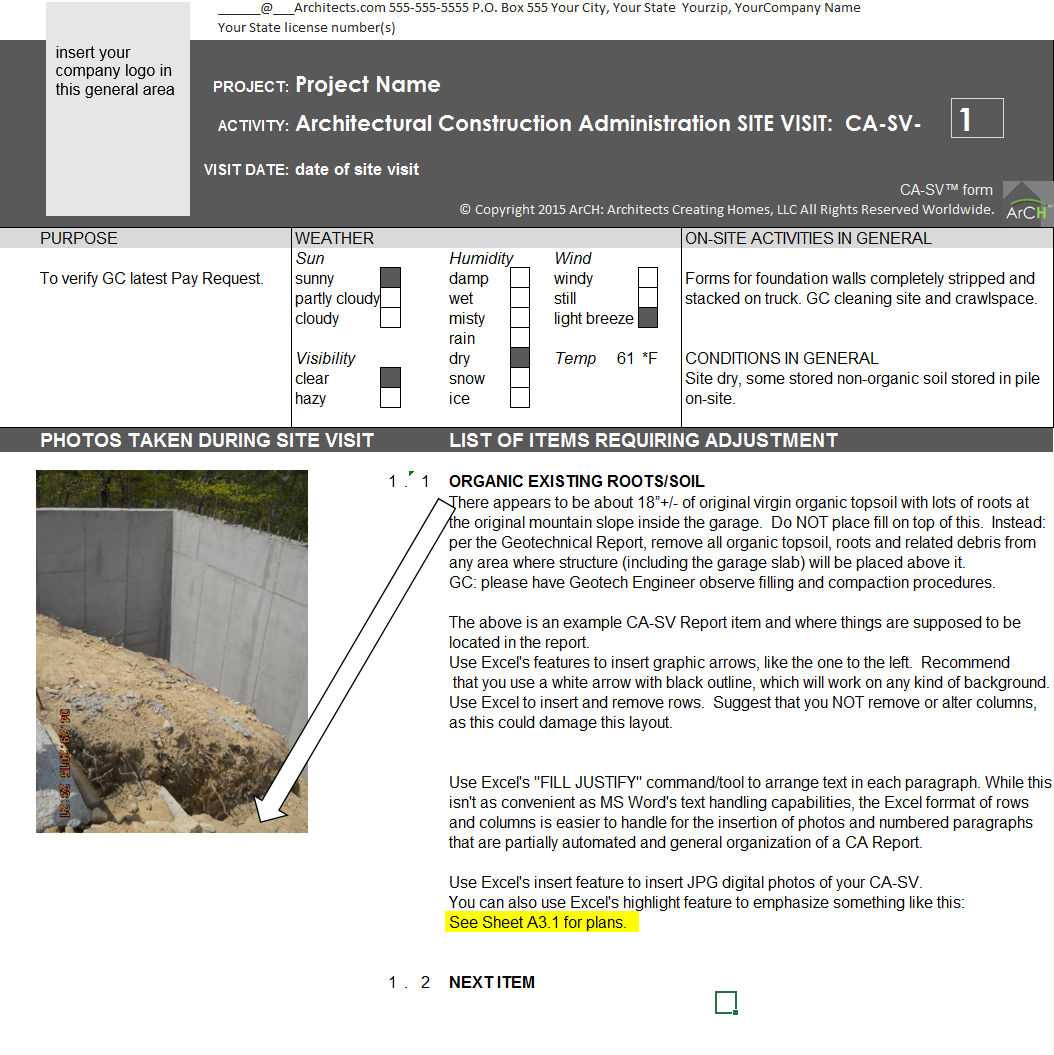 Ca Sv Site Visit Report Form With Regard To Site Visit Report Template