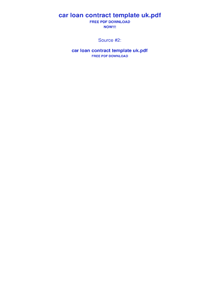 Car Loan Agreement Template Pdf – Fill Online, Printable In Blank Loan Agreement Template