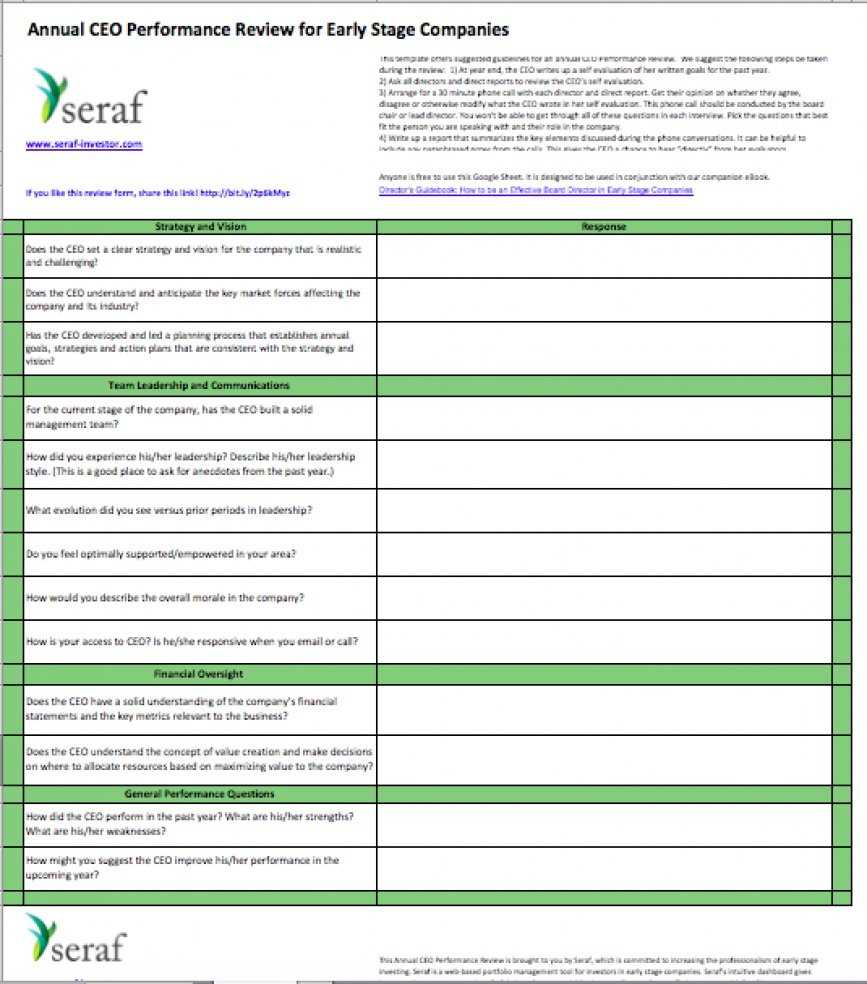 Ceo Performance Review Template Eloquens Intended For Annual Review   Ceo Performance Review Template Eloquens Intended For Annual Review Report Template 