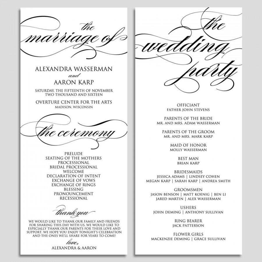 Ceremony Program Template - Calep.midnightpig.co With Free Printable Wedding Program Templates Word