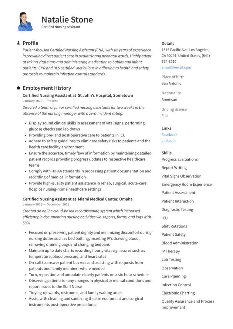 Certified Nursing Assistant Resume & Writing Guide | 12 in Nursing ...