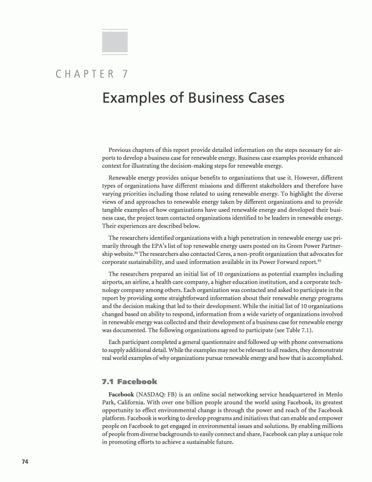 Chapter 7 - Examples Of Business Cases | Developing A Regarding Section 7 Report Template