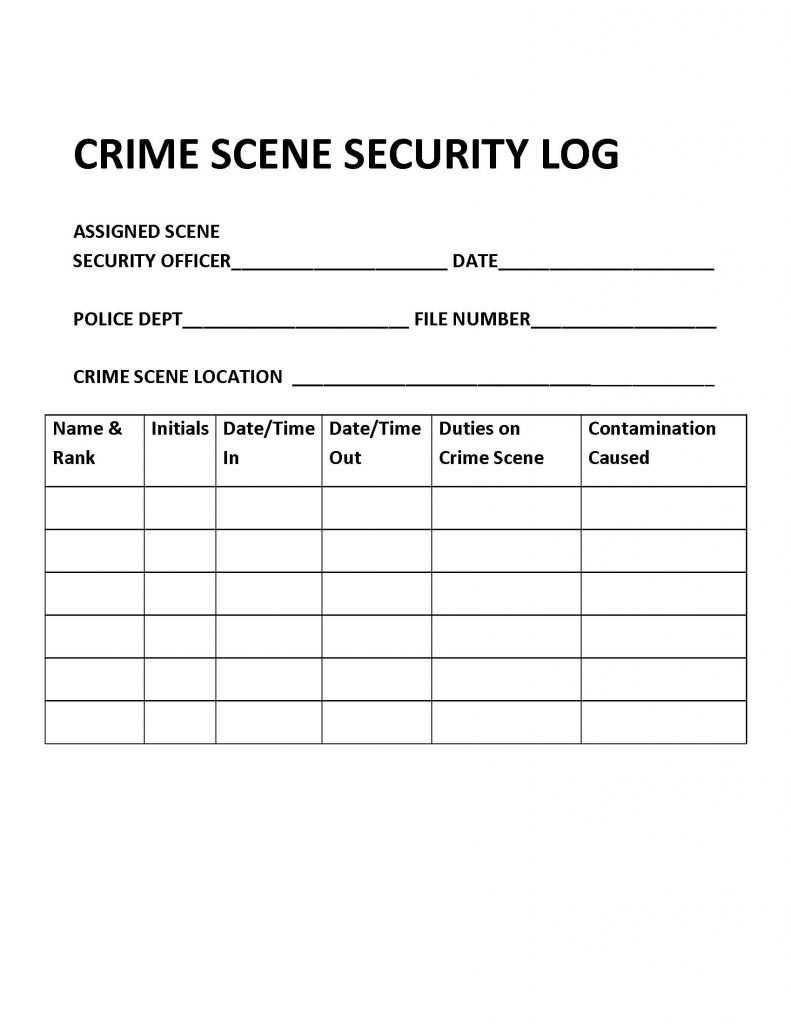 Chapter 8: Crime Scene Management – Introduction To Criminal In Crime Scene Report Template