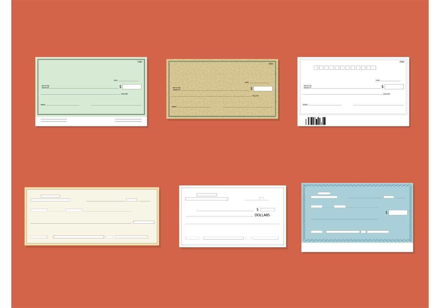 Check Template Free Vector Art – (586 Free Downloads) Within Customizable Blank Check Template