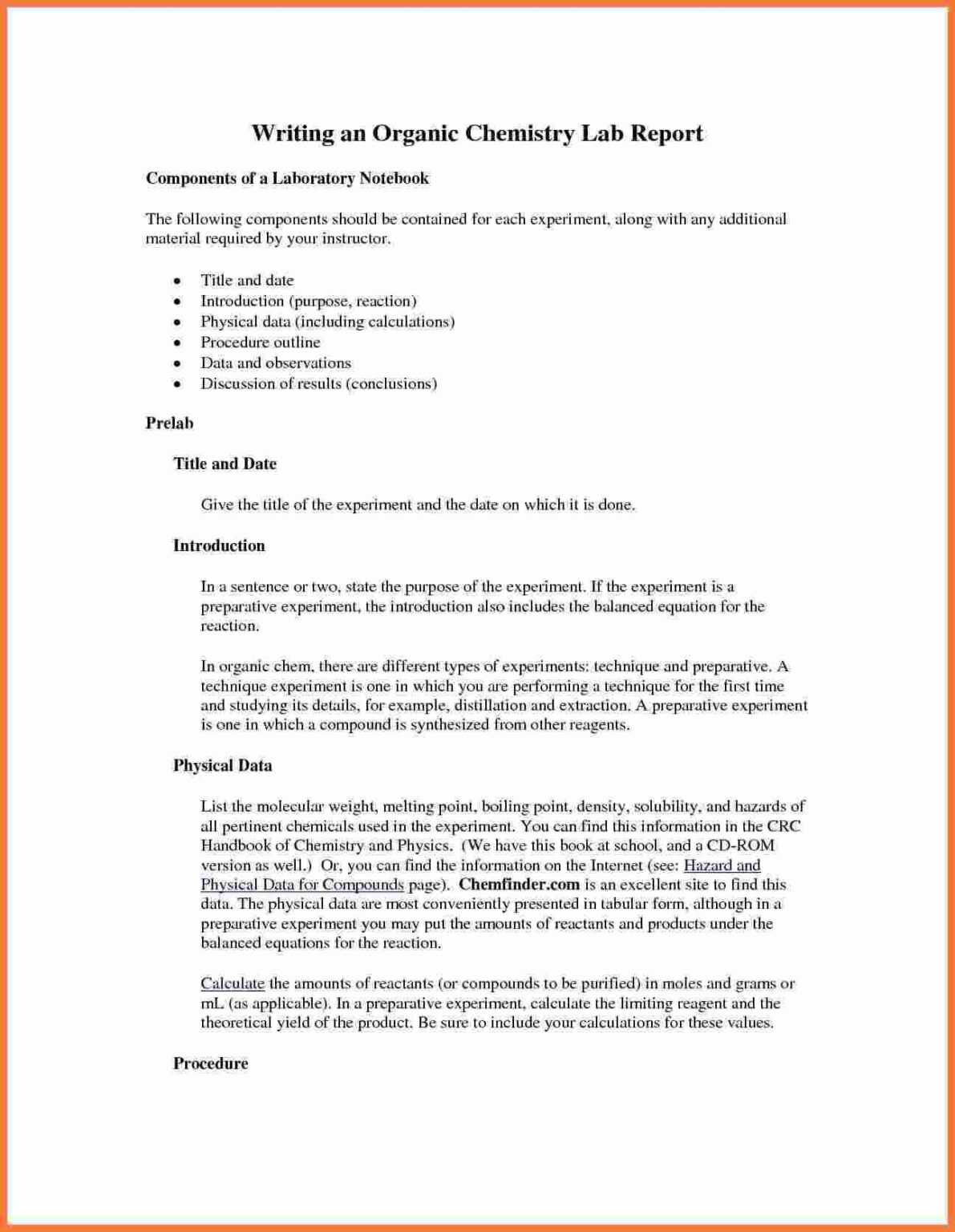 Chemistry Lab Report Format – Free Resume Templates within Lab Report ...