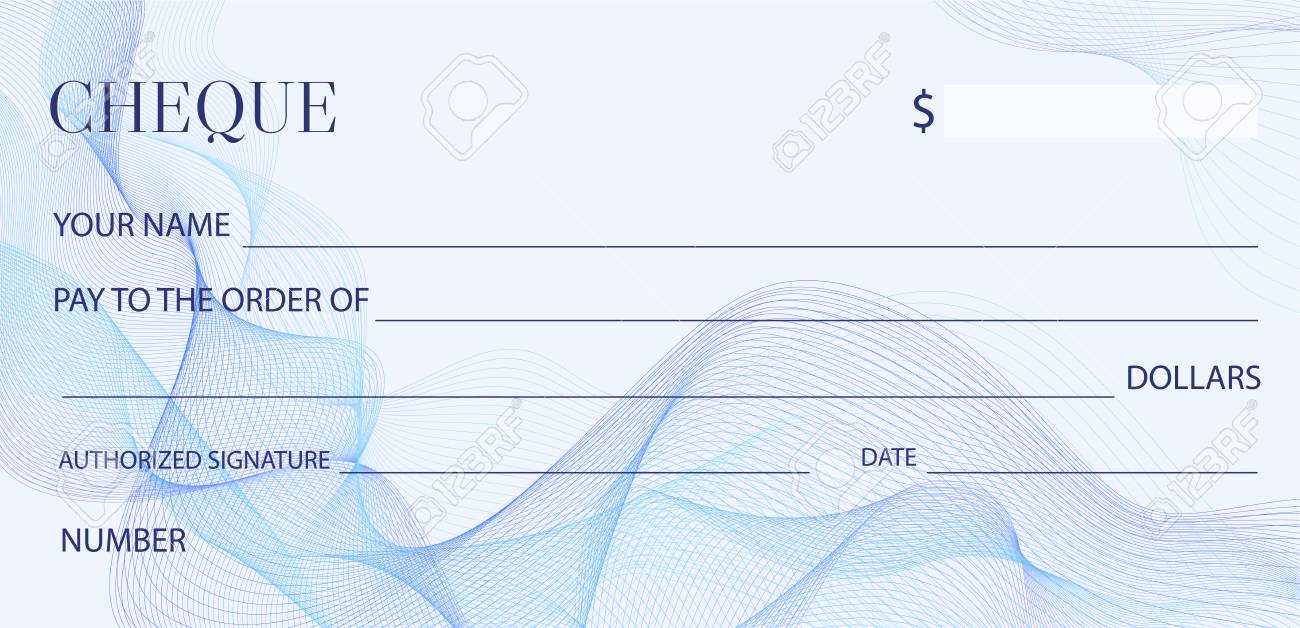 Cheque (Check Template), Chequebook Template. Blank Bank Cheque.. Throughout Blank Cheque Template Download Free