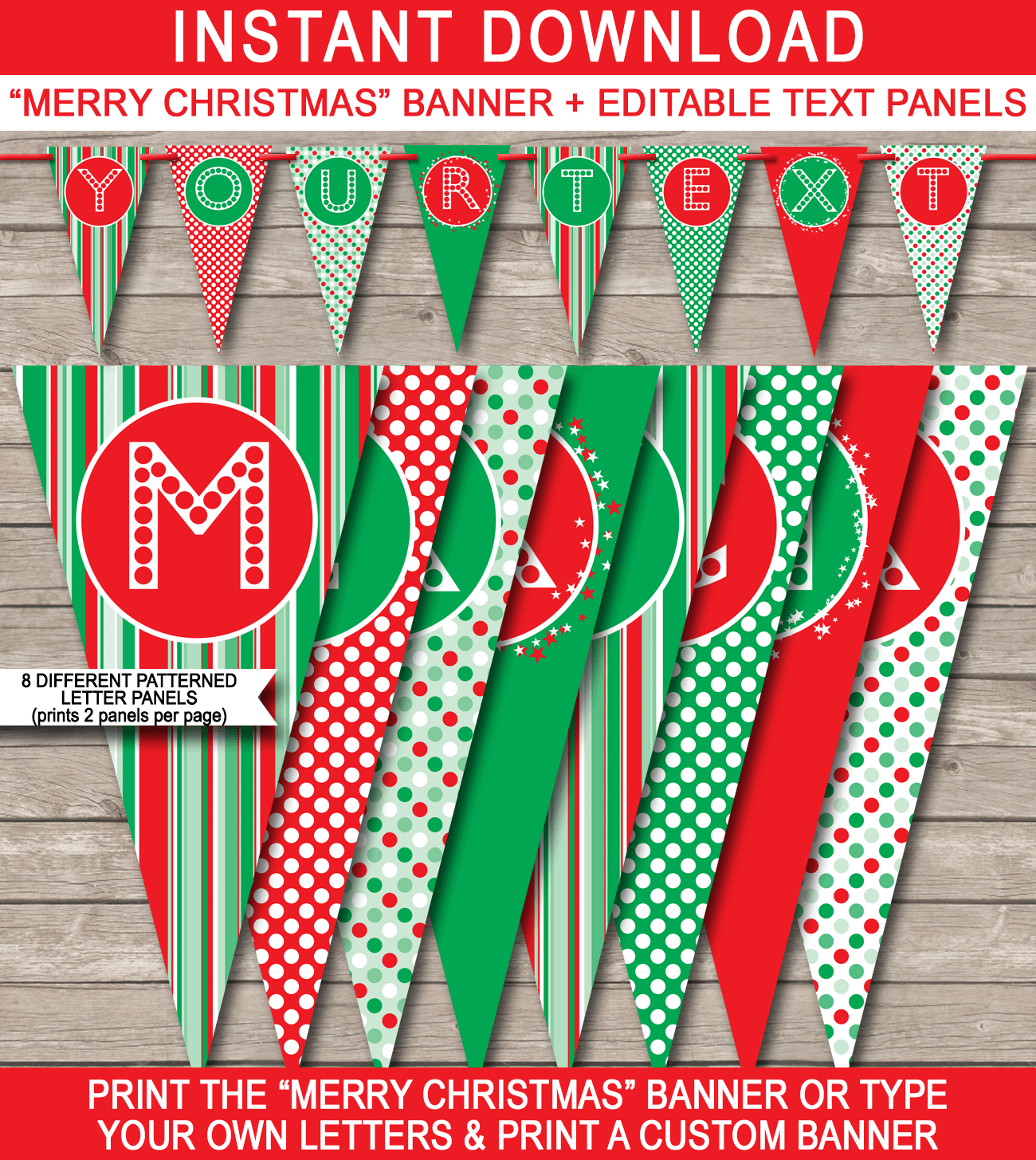 Christmas Banner Template – Red & Green Within Merry Christmas Banner Template