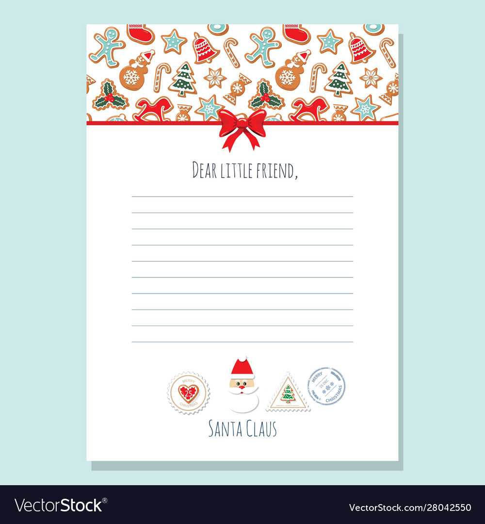 Christmas Letter From Santa Claus Template A4 With Blank Letter From Santa Template