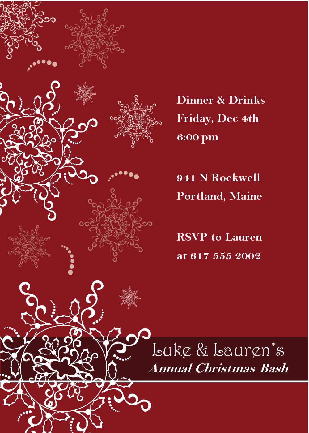 Christmas Party Invitation Templates Free Word Inside Free Dinner Invitation Templates For Word