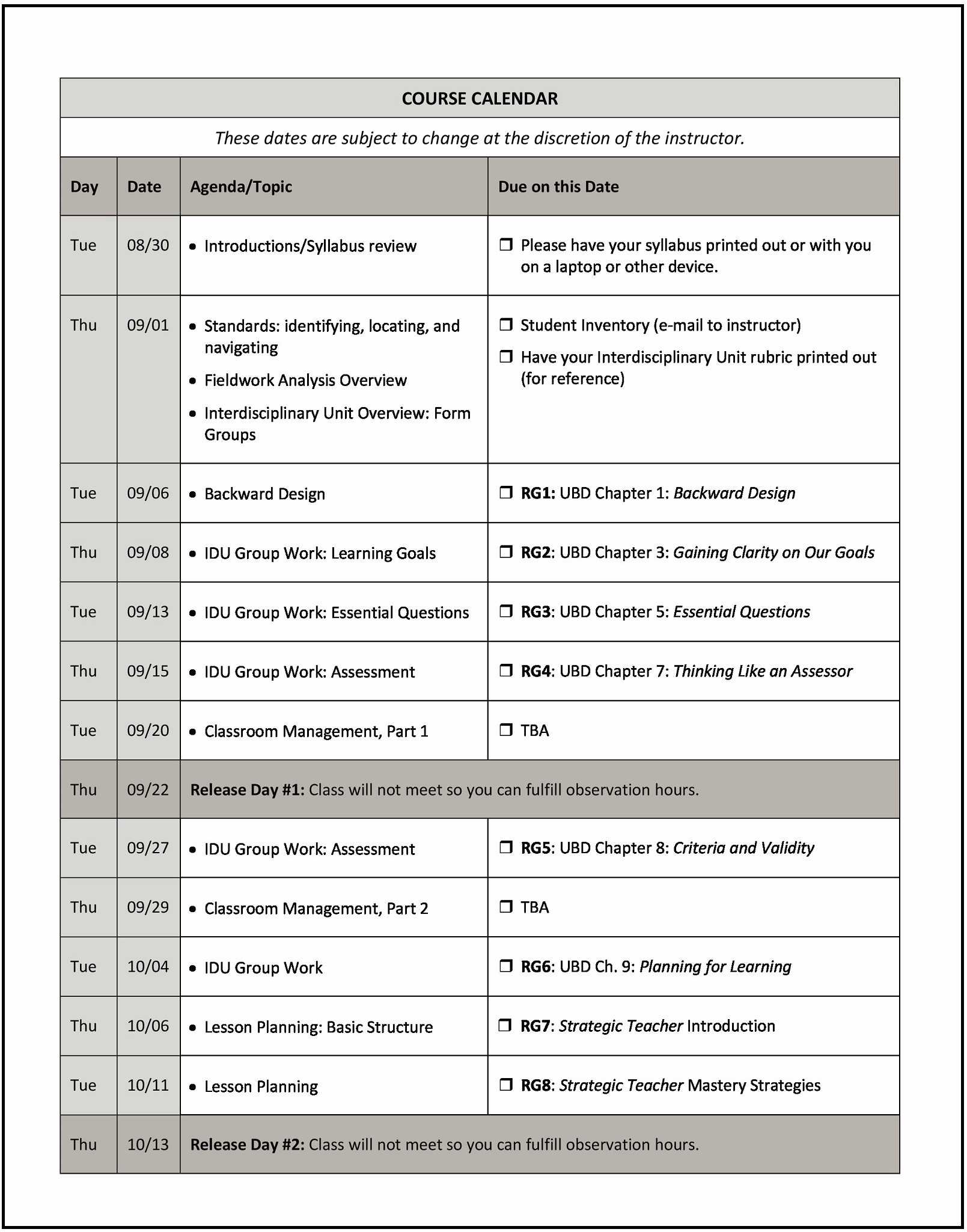 Class Curriculum Template – Calep.midnightpig.co Inside Blank Syllabus Template