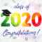 Class Of 2020 Year Graduation Banner, Awards Concept. Shining.. In Graduation Banner Template