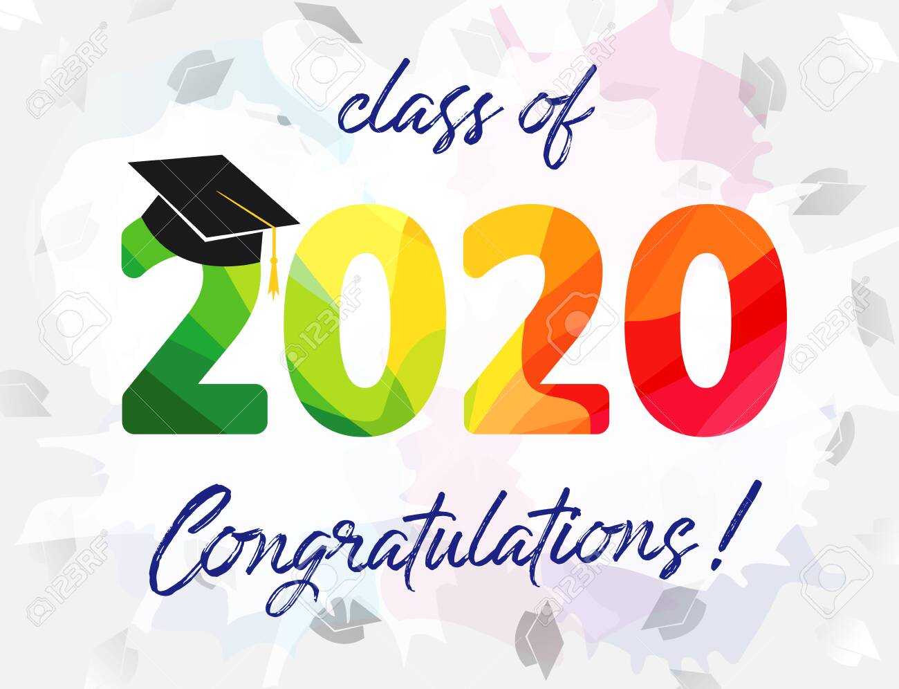Class Of 2020 Year Graduation Banner, Awards Concept. Shining.. In Graduation Banner Template