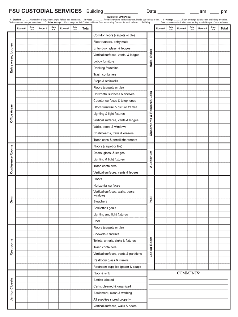 Cleaning Inspection Checklist Template – Fill Online With Cleaning Report Template
