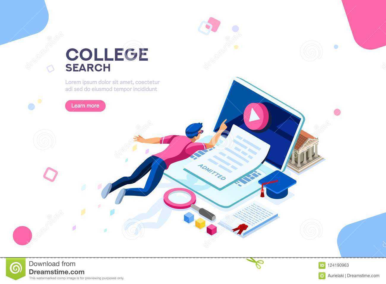 College Web Page Banner Template Stock Vector – Illustration Pertaining To College Banner Template