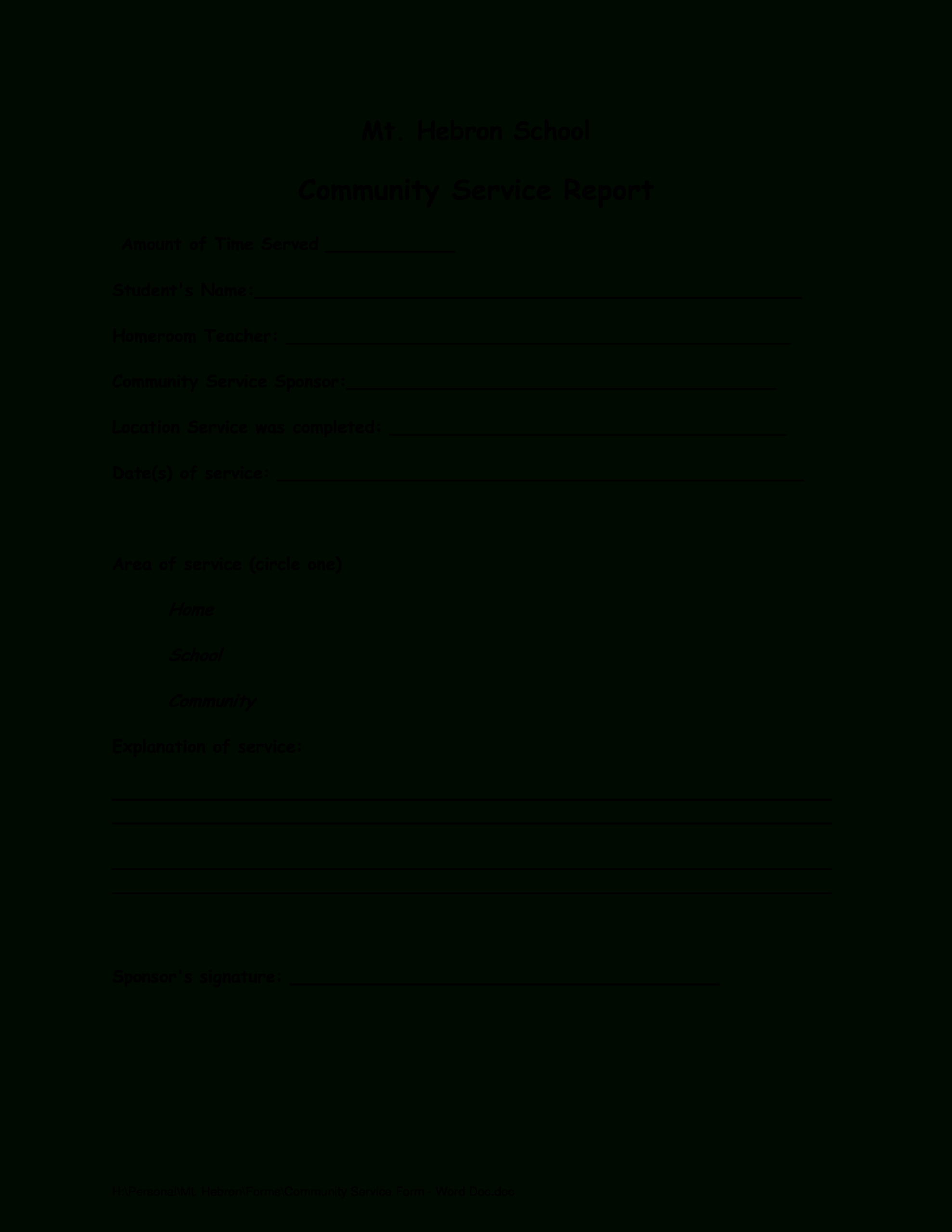 Community Report | Templates At Allbusinesstemplates Throughout Community Service Template Word