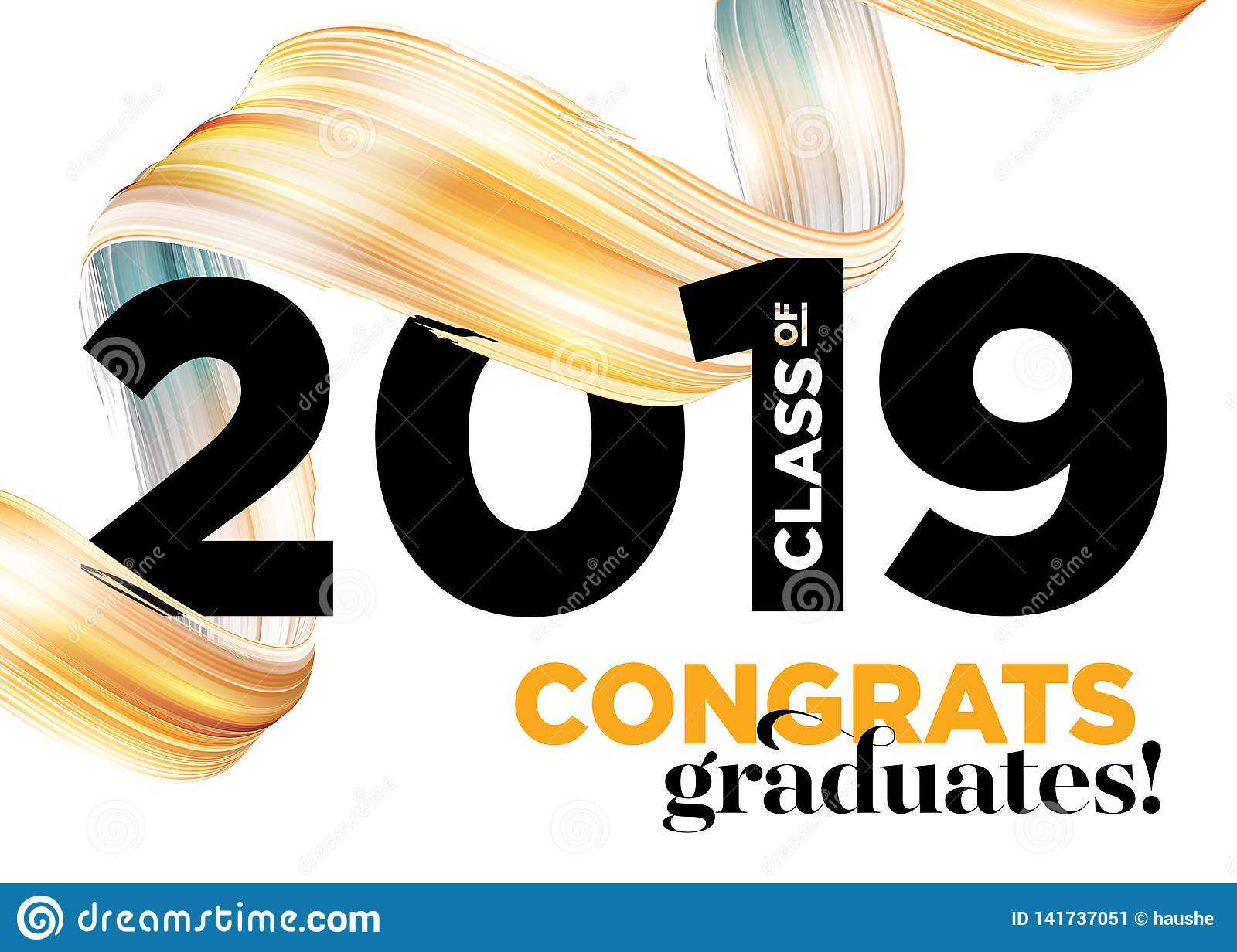 Congratulations Graduates Class Of 2019 Vector Logo Regarding Graduation Banner Template
