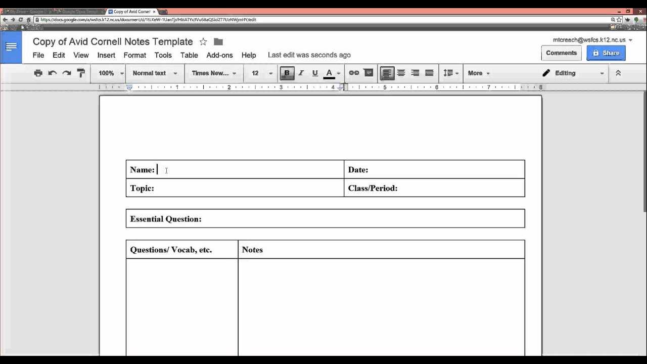 Cornell Notes Using Templates Feature Intended For Cornell Note Template Word