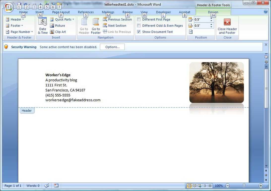 Create A Letterhead Template In Microsoft Word – Cnet For How To Insert Template In Word