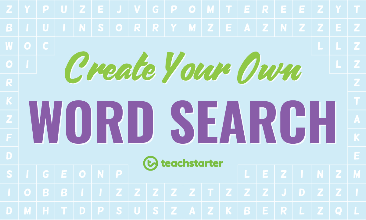 Create Your Own Word Search | Teach Starter In Word Sleuth Template