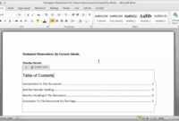 Creating A Table Of Contents In A Word Document - Part 1 throughout Contents Page Word Template
