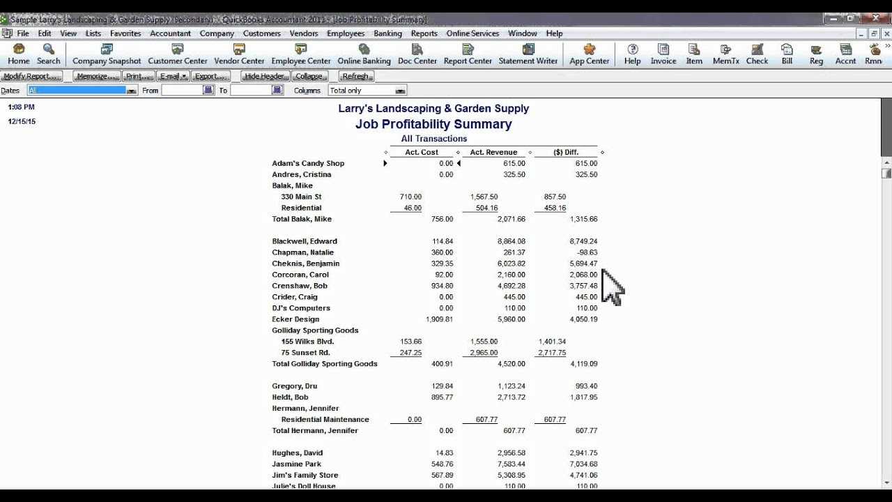 Creating Job Cost Reports In Quickbooks For Quick Book Reports Templates