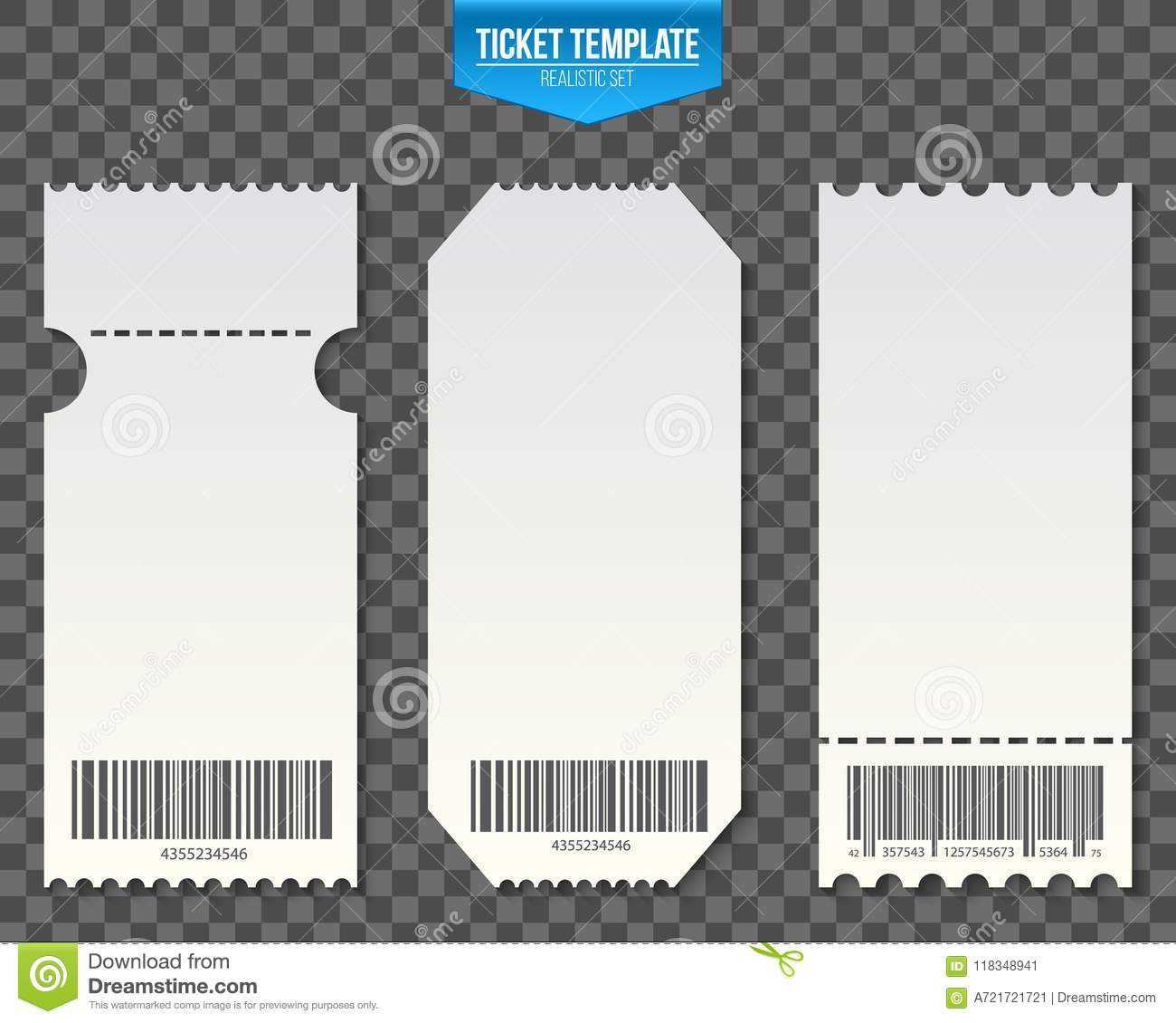 Creative Vector Illustration Of Empty Ticket Template Mockup Intended For Blank Train Ticket Template
