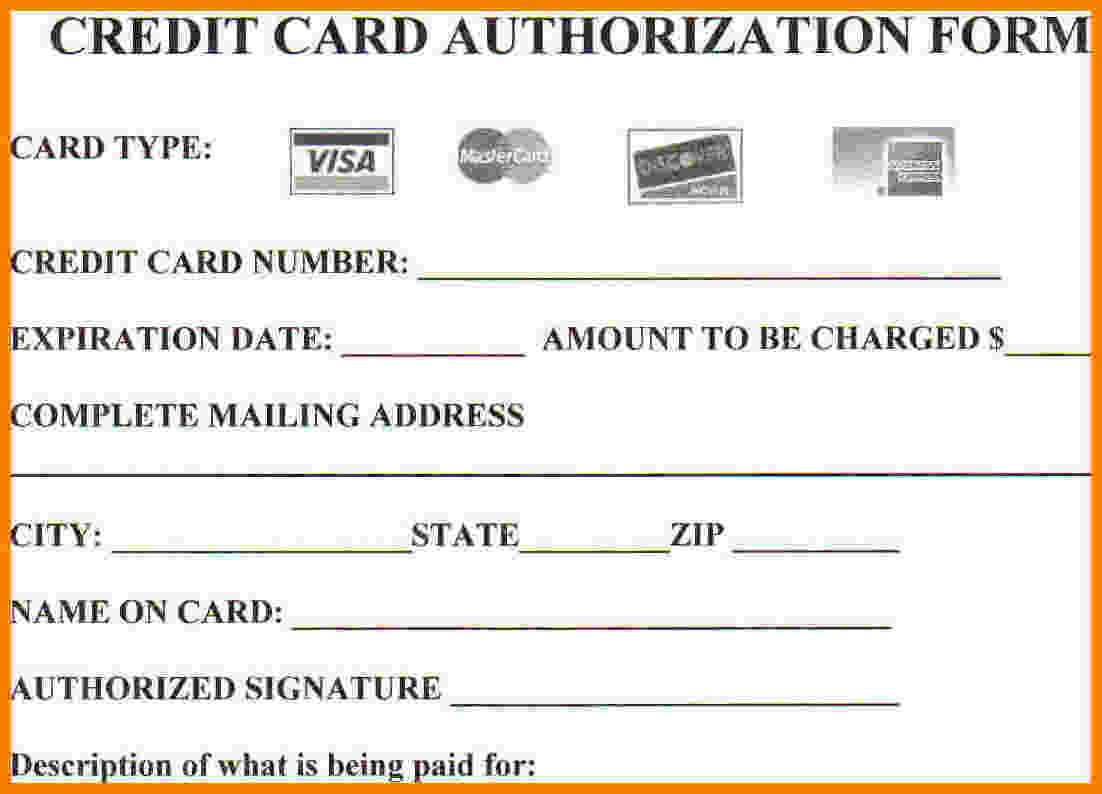 Credit Card Form Authorization Template | Professional For Credit Card Authorization Form Template Word
