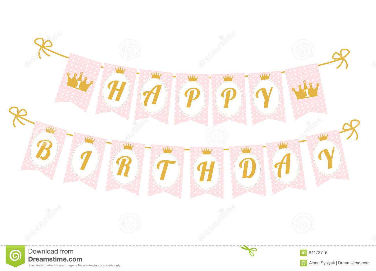 Cute Pennant Banner As Flags With Letters Happy Birthday In For Printable Letter Templates For Banners