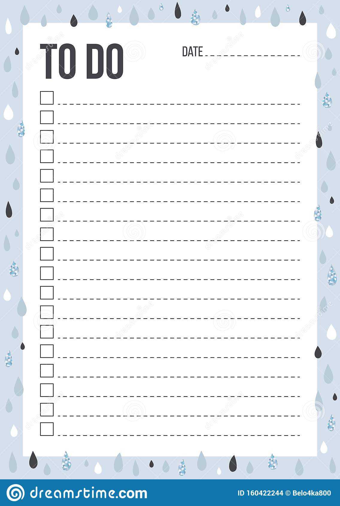 Cute To Do List Template With Check And Place For Thing And Throughout Blank To Do List Template