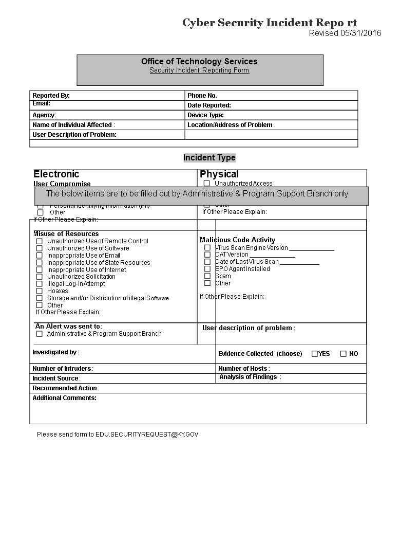 Cyber Security Incident Report Template | Templates At Intended For Incident Report Template Microsoft