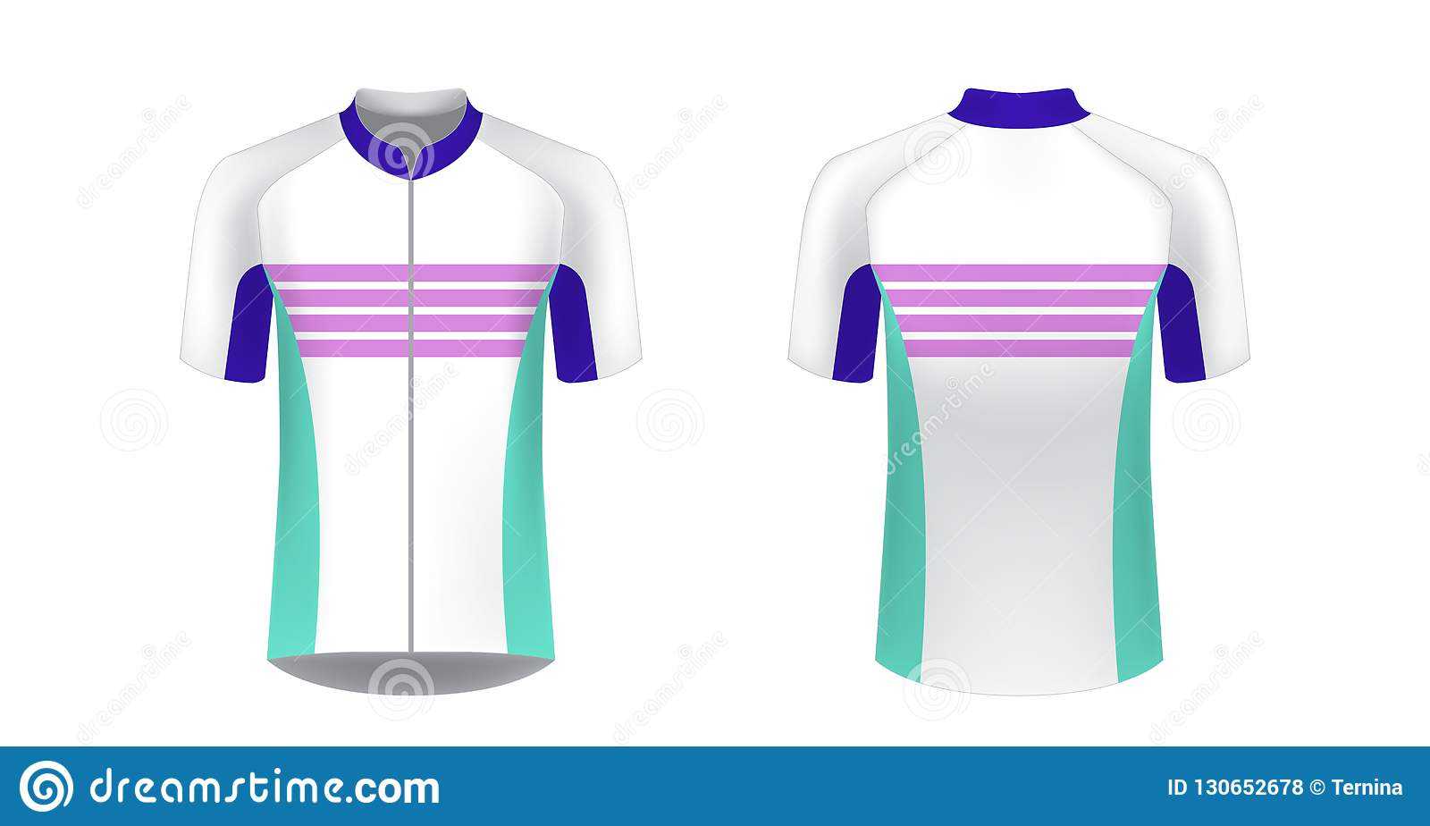 Cycling Jersey Mockup Stock Vector. Illustration Of Front For Blank Cycling Jersey Template