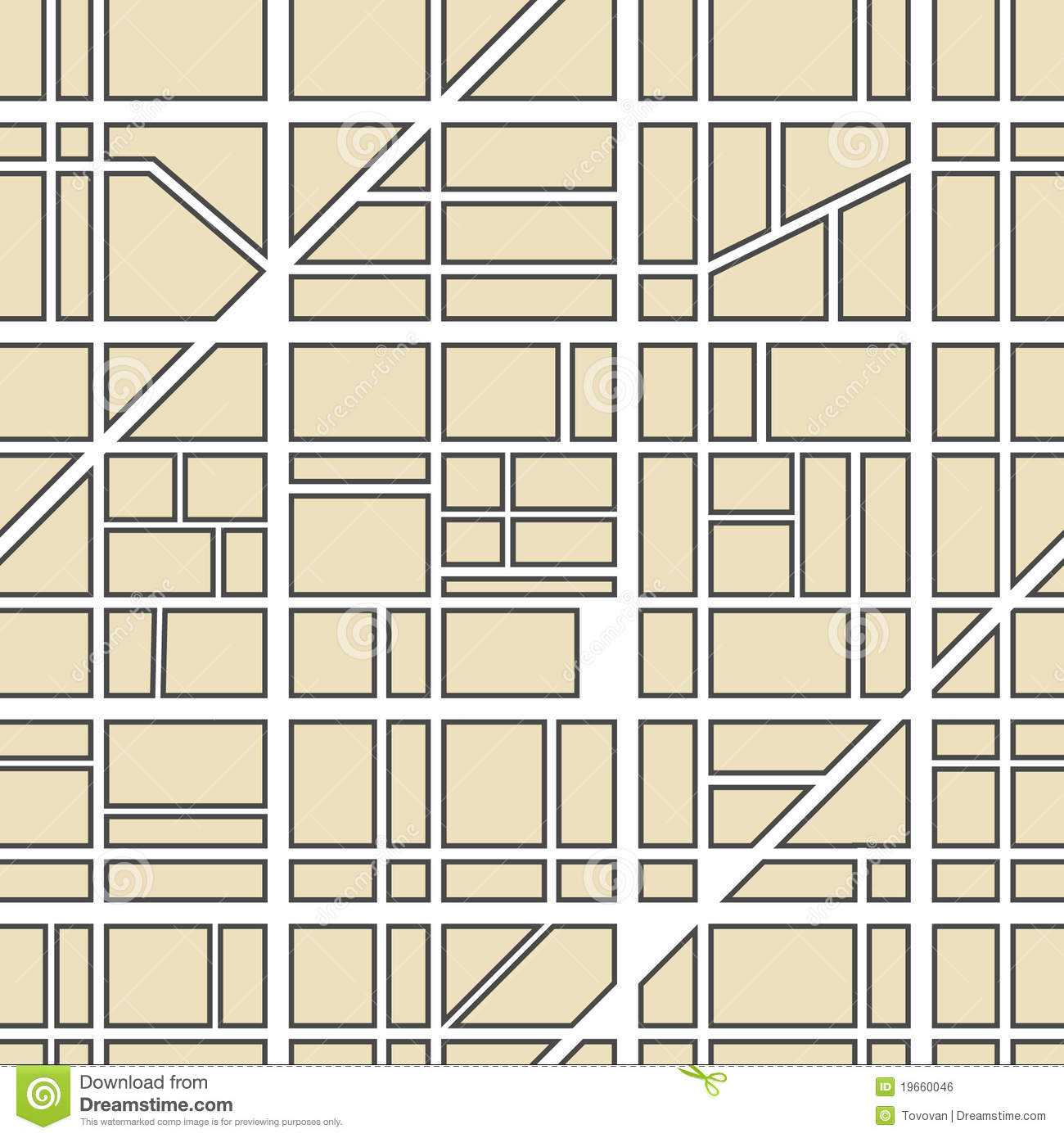 Абстракция Карты Города Иллюстрация Вектора. Иллюстрации Intended For Blank City Map Template