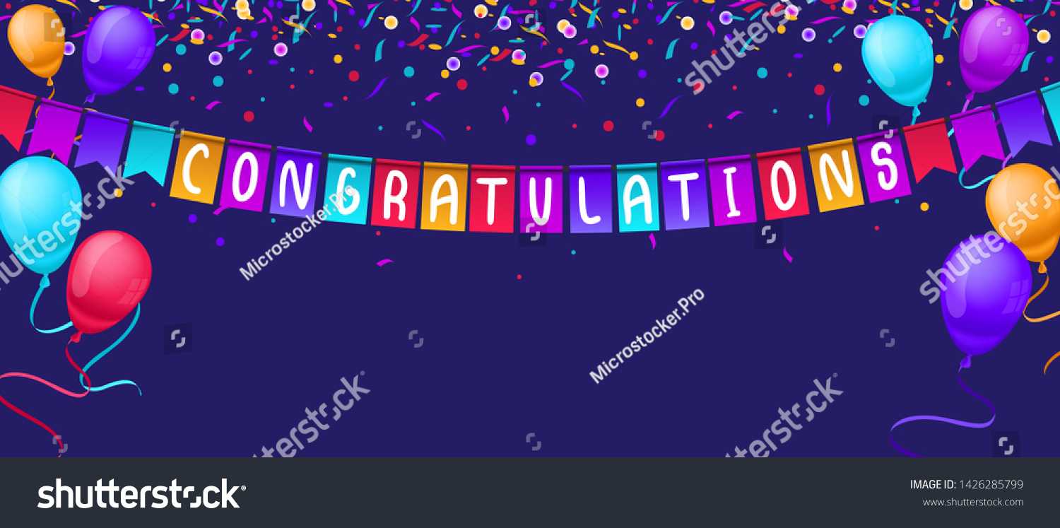 Стоковая Векторная Графика «Congratulations Banner Template With Regard To Congratulations Banner Template