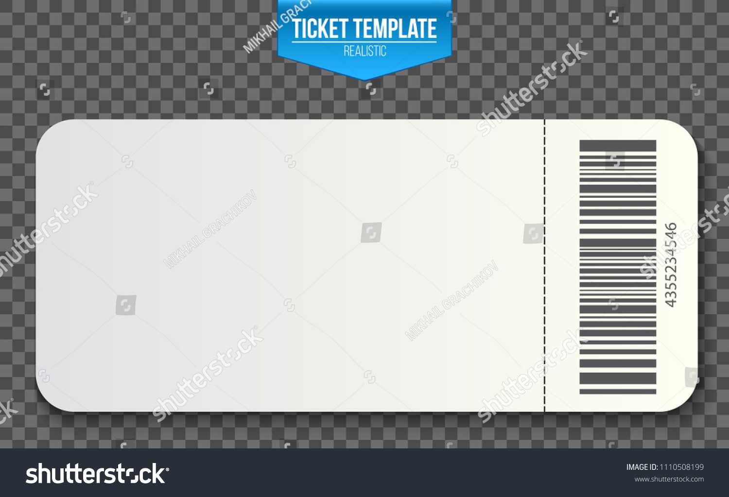 Стоковая Векторная Графика «Creative Vector Illustration Inside Blank Train Ticket Template
