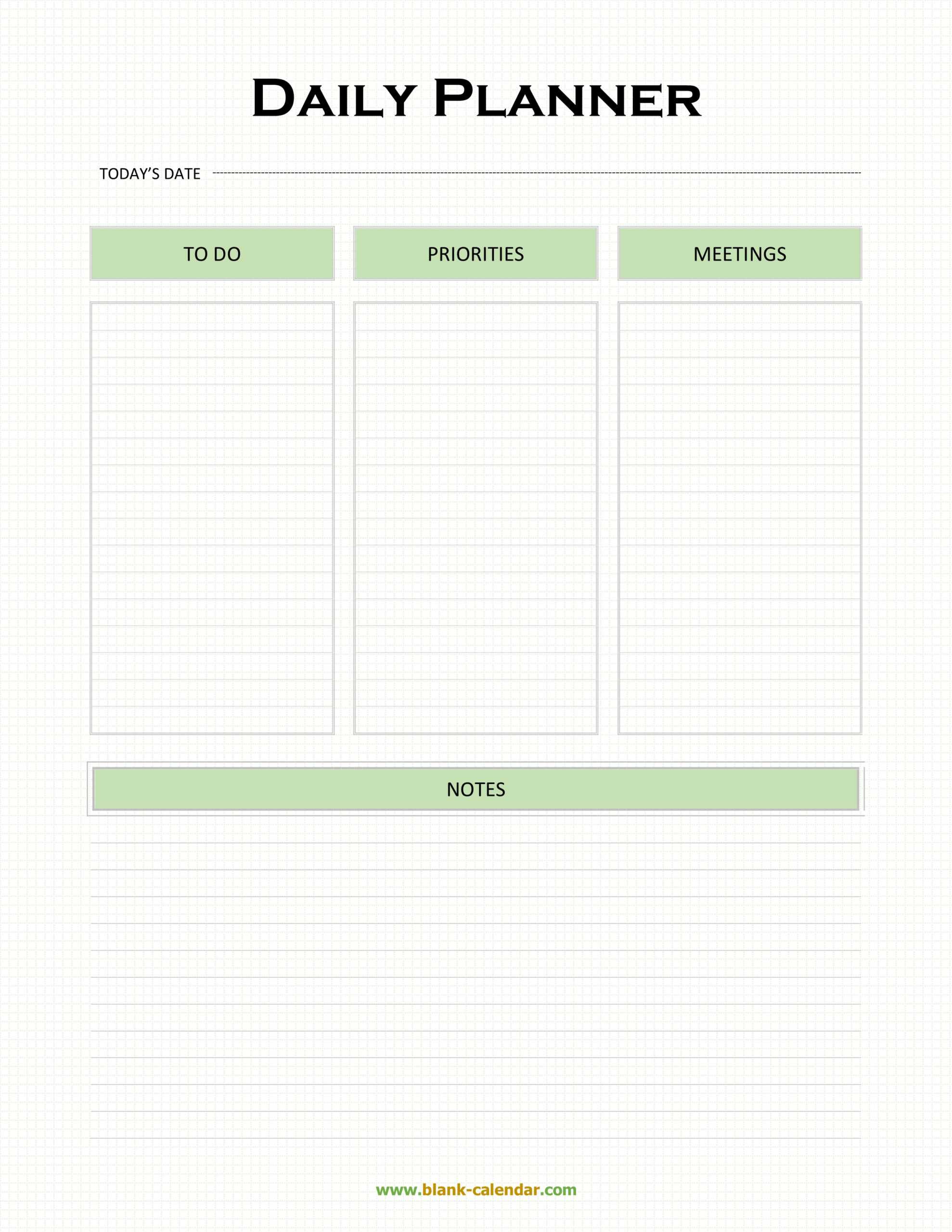 Daily Planner Templates (Word, Excel, Pdf) With Regard To Printable Blank Daily Schedule Template
