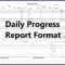 Daily Work Progress Report Format – Calep.midnightpig.co With Regard To Construction Daily Progress Report Template