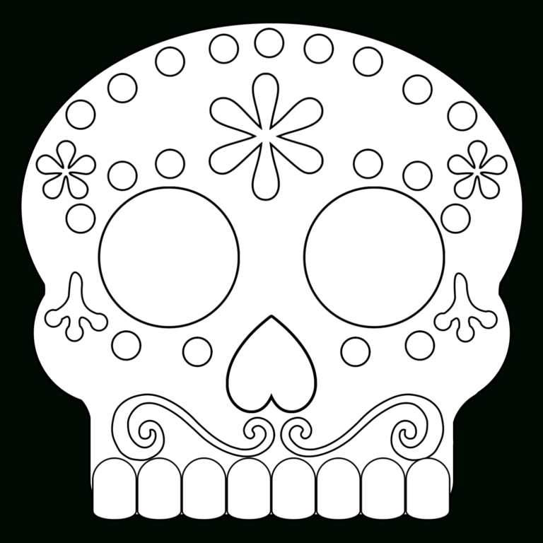 Free Skull Printable – Julie Erin Designs throughout Blank Sugar Skull ...