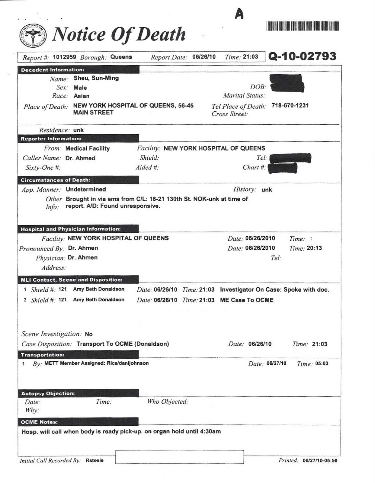 Death Report Template – Dalep.midnightpig.co In Autopsy Report Template