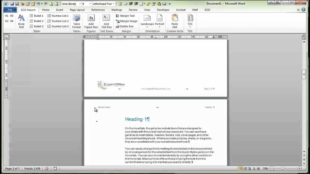 Demonstration Of Word Report Template With How To Insert Template In Word