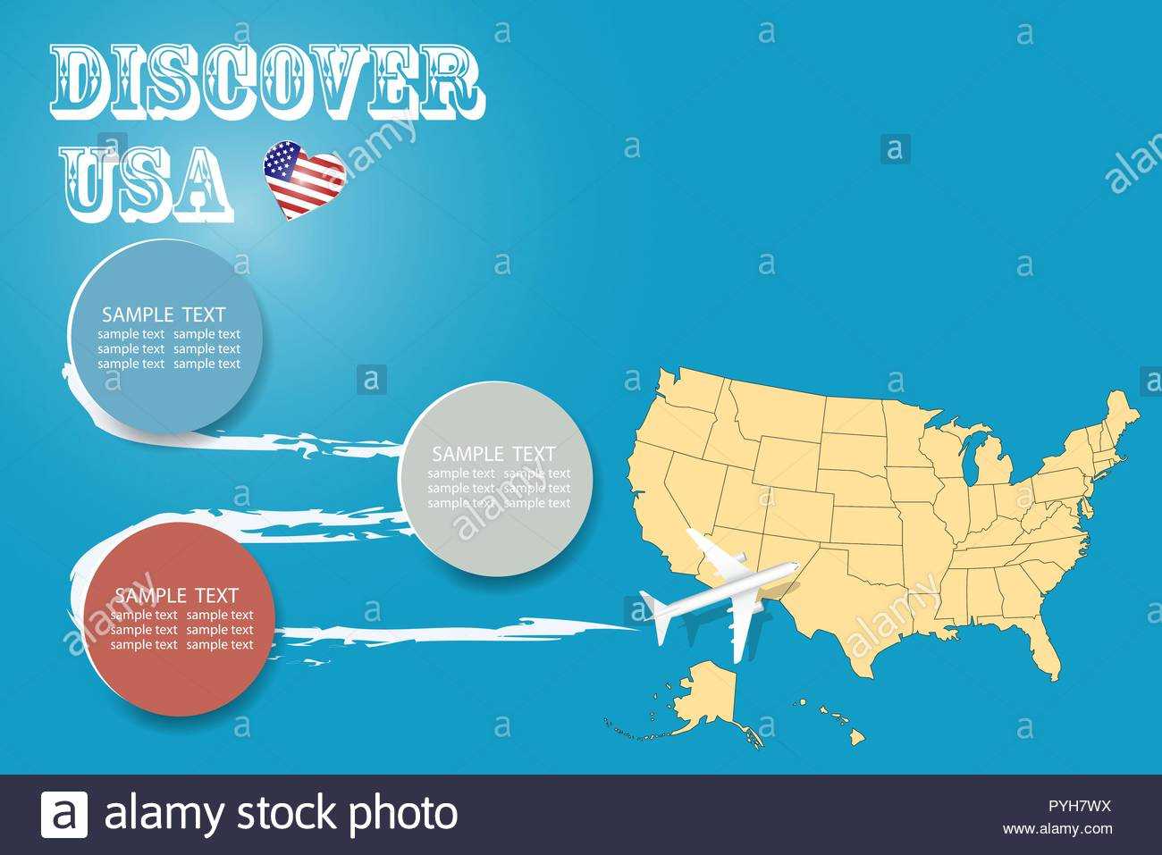 Discover Usa Blank Template With An Airplane Flying To The For Blank Template Of The United States