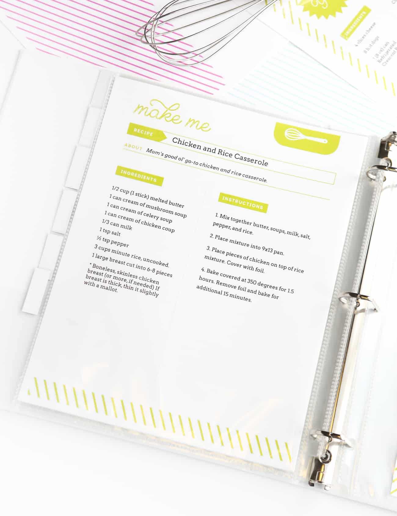 Diy Recipe Book (With Free Printable Recipe Binder Kit!) Throughout Full Page Recipe Template For Word