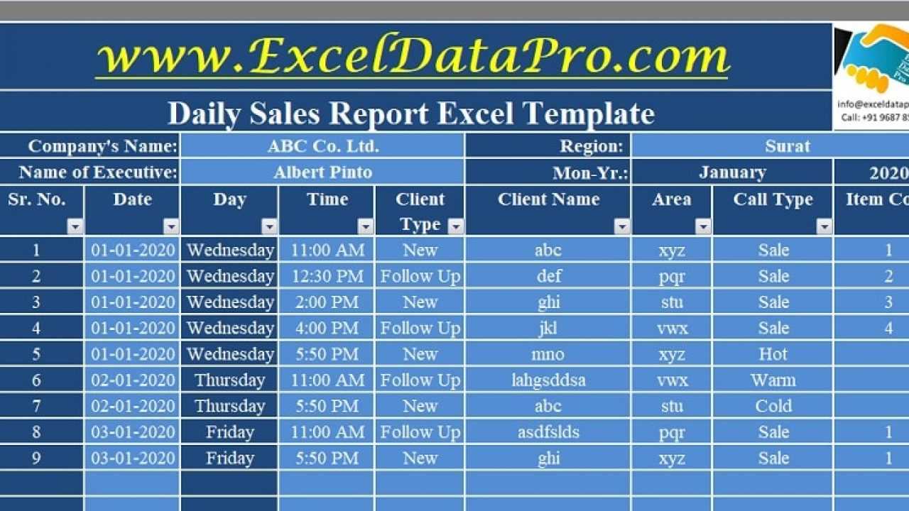 Download Daily Sales Report Excel Template - Exceldatapro Intended For Free Daily Sales Report Excel Template