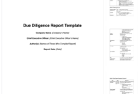 Due Diligence Report Sample - Calep.midnightpig.co throughout Vendor Due Diligence Report Template