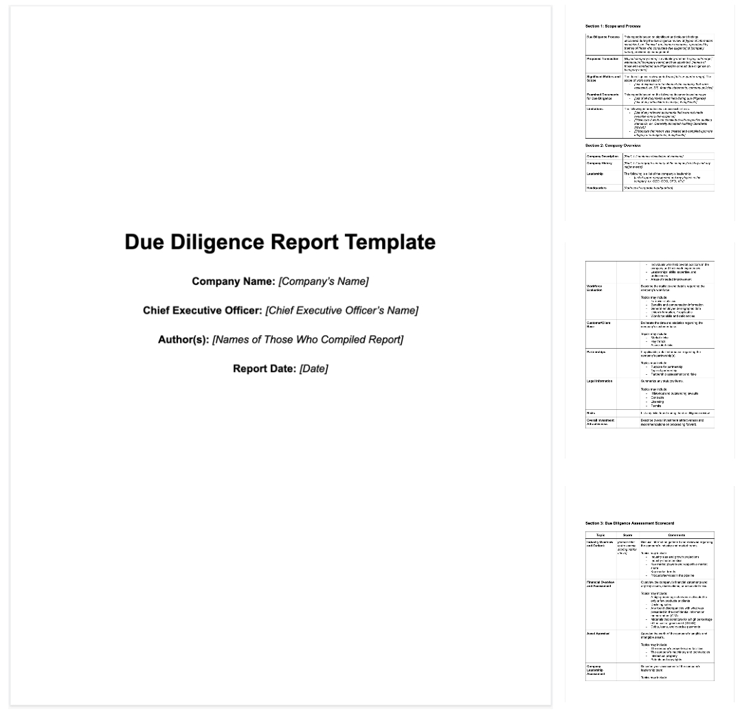 Due Diligence Report Sample - Calep.midnightpig.co Throughout Vendor Due Diligence Report Template