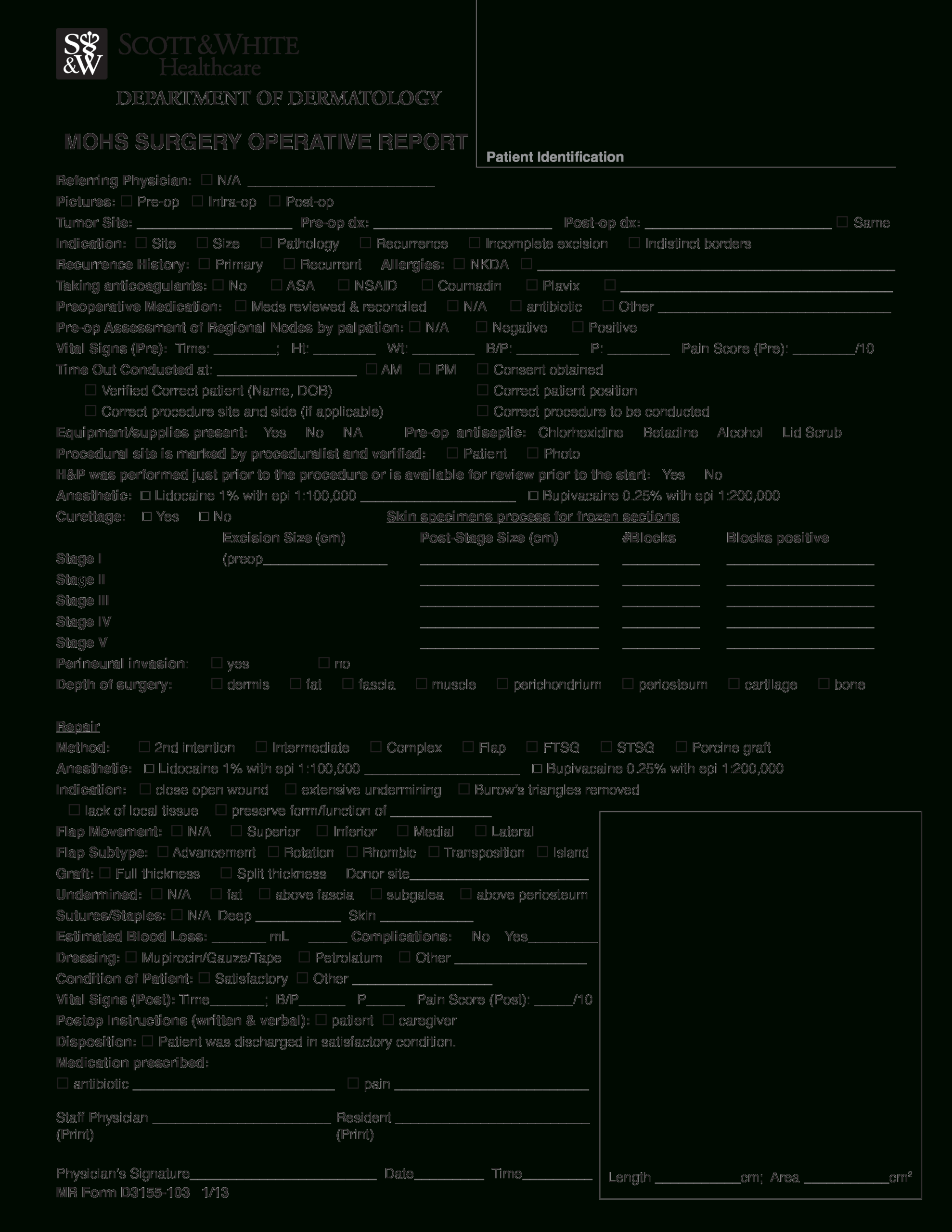 免费Surgery Operative Report | 样本文件在 With Regard To Operative Report Template