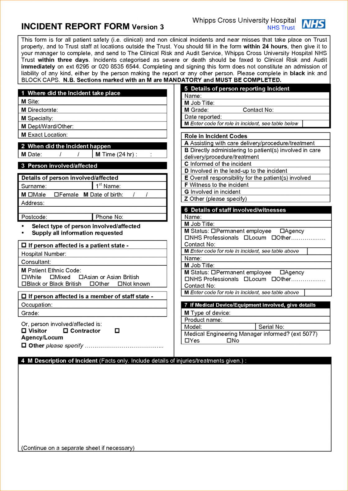 Editable 8 Incident Report Template Word Outline Templates Within Incident Report Form Template Doc